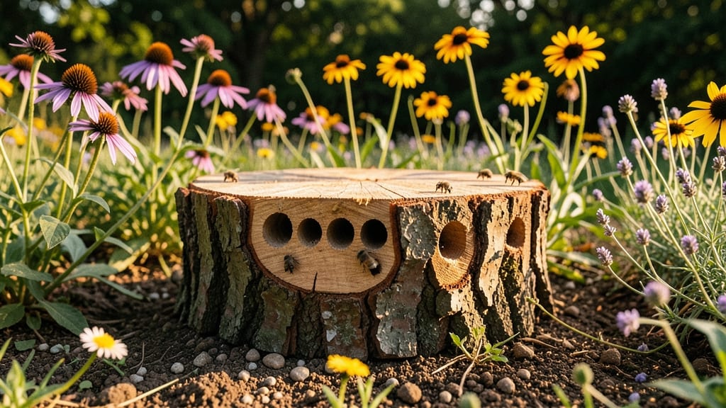 Mason Bee House with Drill Holes