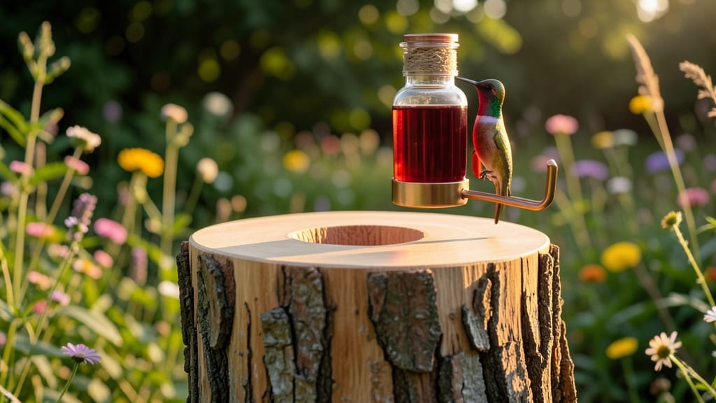 Hummingbird Stump Feeder House