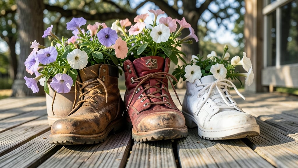 Boot or Shoe Planters for Petunias
