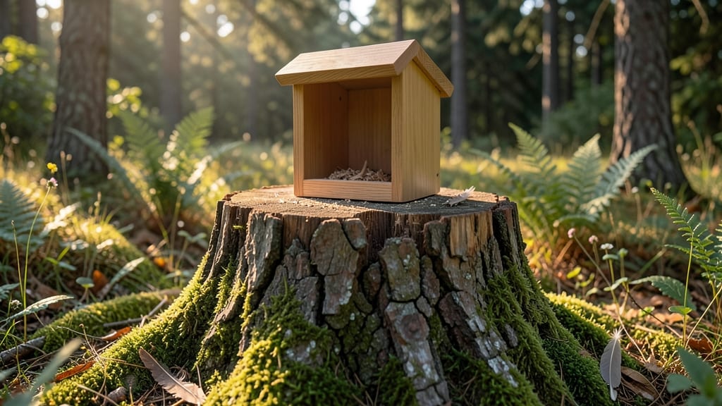 Classic Woodpecker Stump Nesting Box