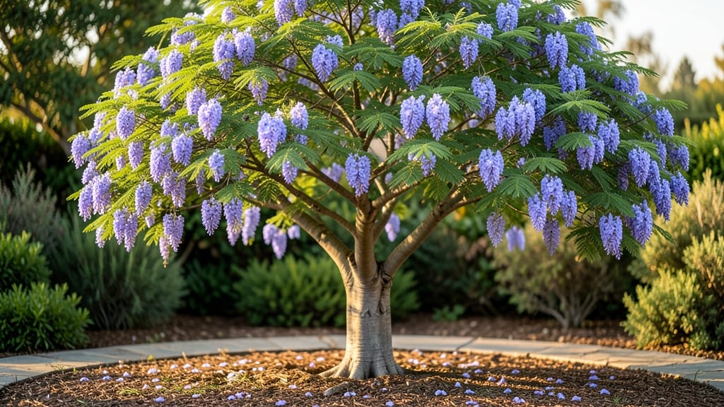 What Does a Jacaranda Tree Look Like: Leaf Shape, Bark Texture, and Flower Clusters Explained