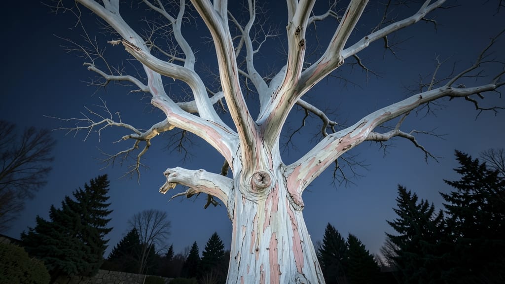 Ghost Tree with Pure White Bark