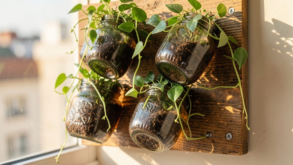 Mason Jar Vertical Garden