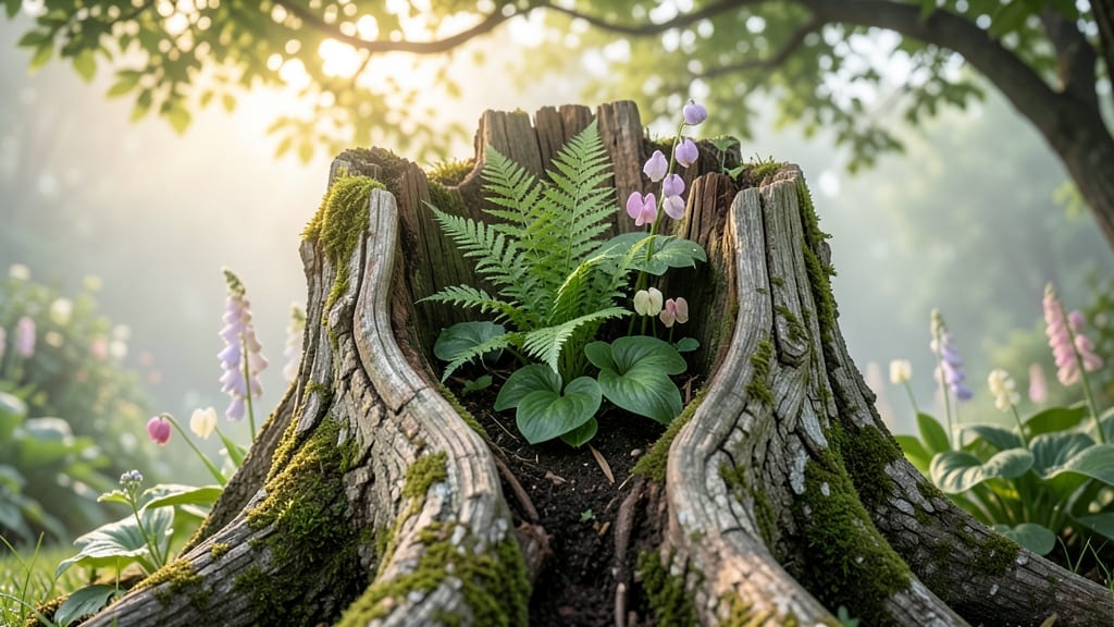 Fairy Tree Stump Planter