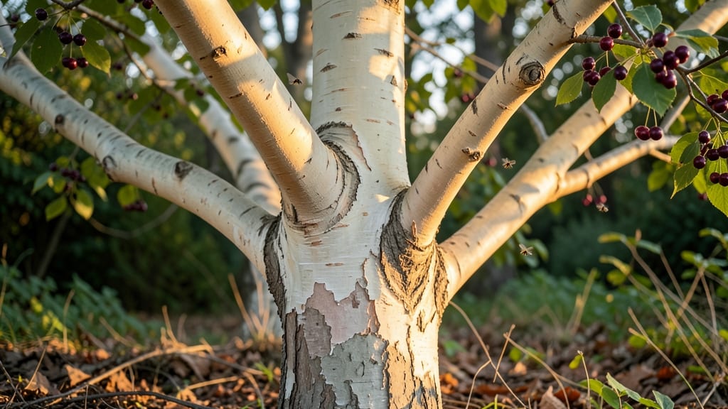 Whitebeam Trees with Textured Bark