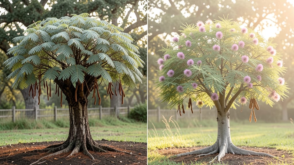 Monkeypod Tree vs Mimosa: Fast-Growing Deciduous vs Evergreen Height Showdown