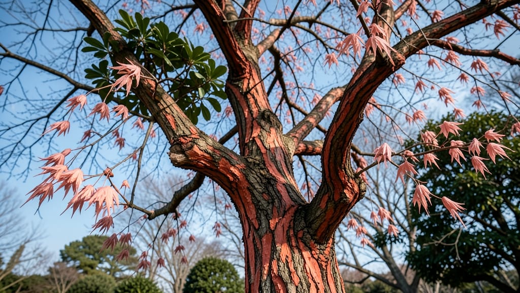 Coral Bark Maple with Pink-Tinted New Growth