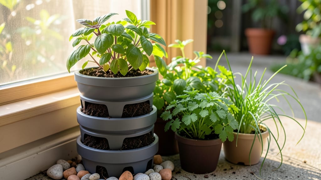 Dollar Tree Planter Tower: Vertical Garden Space-Saver for Small Balconies