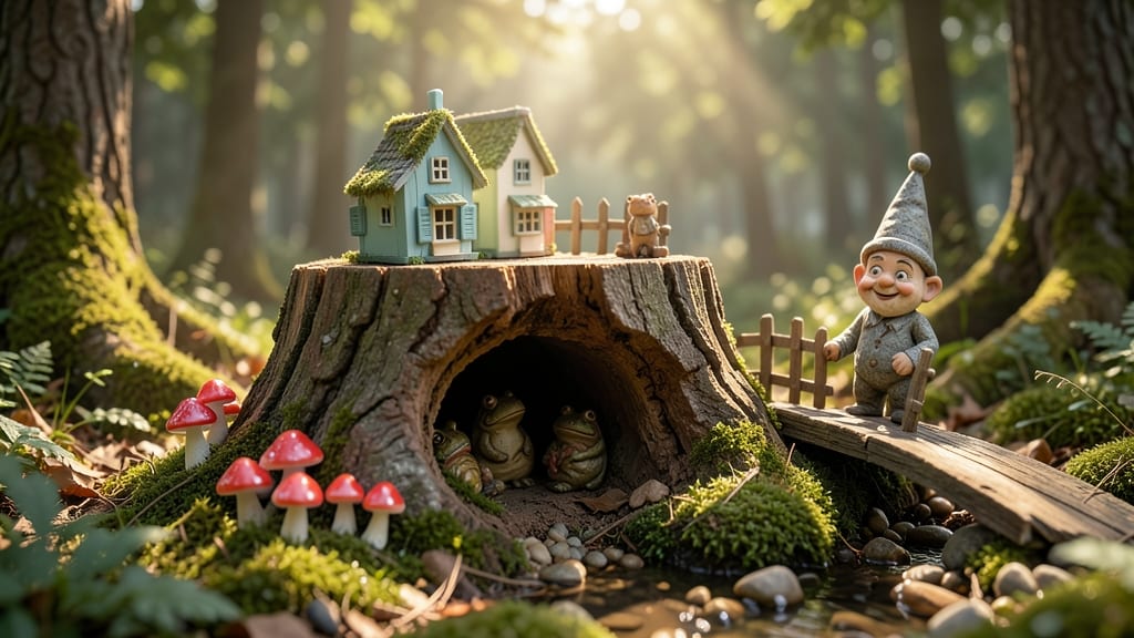 Fairy Tree Stump Sculpture Garden