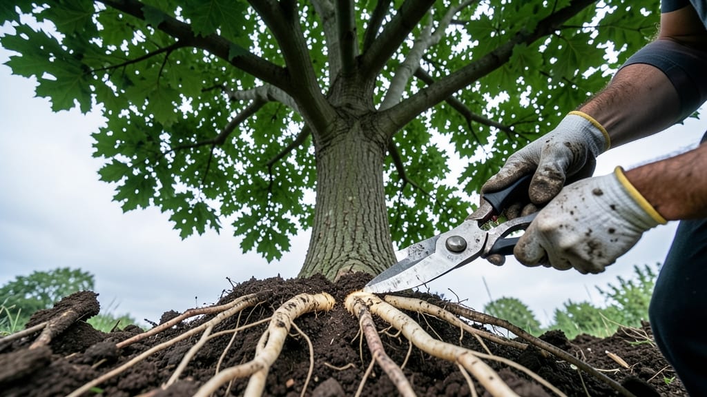 Root Pruning for Transplanting Broadleaf Trees